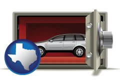texas map icon and the concept of secure car storage